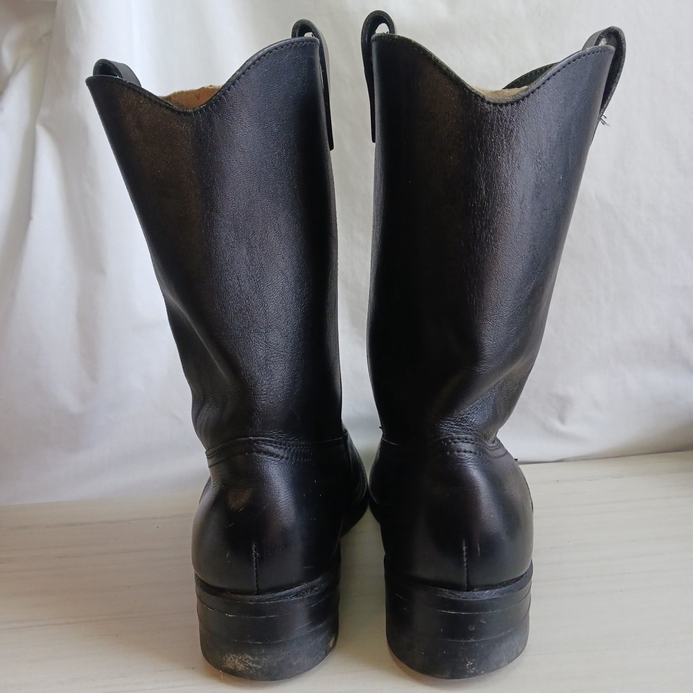 Vintage Red Wing Pecos Black Leather Steel Toe Cowboy Boots - Picture 8 of 13
